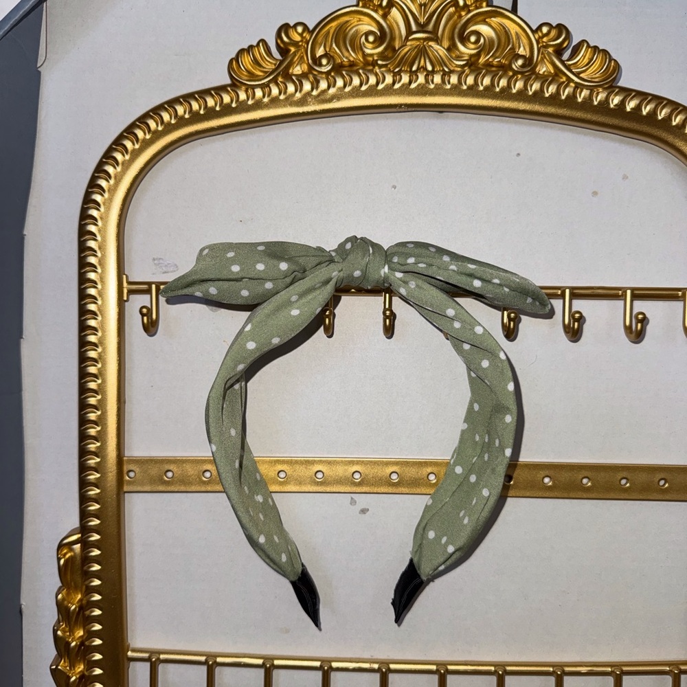 Green Polka Dot Headband